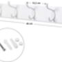 Wall Mounted Coat Rack With Four Metal Hooks, thumbnail 11 of 12