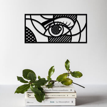 Abstract Eye Wooden Wall Art Geometric Decor, 4 of 9