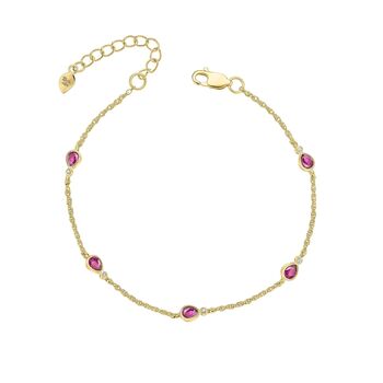 Sterling Silver Semi Precious Stone And Crystal Bracelet, 4 of 10