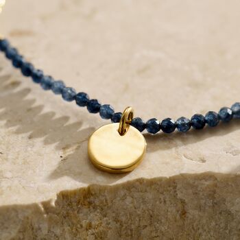 Personalised Dark Blue Semi Precious Beaded Necklace, 3 of 8