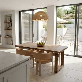 Trevon Solid Wood Dining Table With Wooden Square Legs, 4 of 10