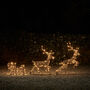Rattan Light Up Reindeer And Sleigh Outdoor Decoration, thumbnail 1 of 4