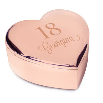 Personalised Birthday Rose Gold Plated Trinket Box, 4 of 4