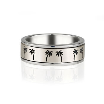 Oasis Palm Sterling Silver Spinning Ring, 4 of 9