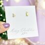 Christmas Tree And Reindeer Stud Earrings, thumbnail 1 of 6