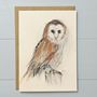 Barn Owl Art Greeting Card, thumbnail 2 of 2
