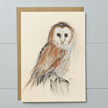 Barn Owl Art Greeting Card, 2 of 2