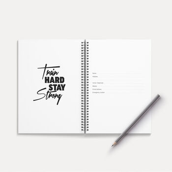 Personalised Fitness Journal Washed Black, 2 of 7