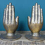 Set Of Gold Hand Bookends – Book Ends Novelty Library Ornament, thumbnail 3 of 4