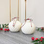 White Christmas Bauble Candle And Christmas Decoration, thumbnail 3 of 9