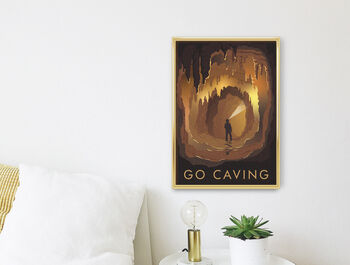 Go Caving Travel Poster Art Print, 2 of 8