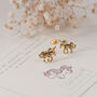 Gold Plated Unicorn Stud Earrings, thumbnail 5 of 11