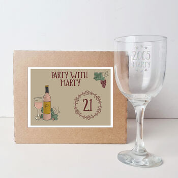 Personalised 21st Birthday Engraved Wine Glass Gift, 2 of 6