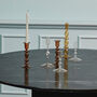 Pink Chiros Handmade Glass Candlesticks, thumbnail 2 of 4