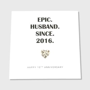 10th Wedding Anniversary Card Tin Epic Card, 3 of 4