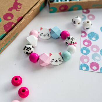 Personalised Kitten Wooden Bead Making Kit, 7 of 9