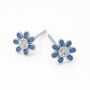 Sterling Silver Blue Forget Me Not Stud Earrings – 5mm, thumbnail 3 of 11