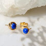 Maya Lapis Lazuli Stud Earrings Silver Or Gold Plated, thumbnail 1 of 11