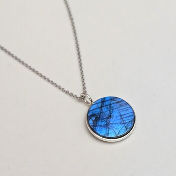 The Circle Labradorite Necklace, Silver, 5 of 6