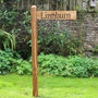 Directional Engraved Oak House Sign Post| Personalised, thumbnail 2 of 7