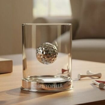 Personalised Golf Pewter Whisky Glass, 2 of 3