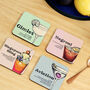 Personalised Plywood Square Cocktail Recipe Coaster Set, thumbnail 1 of 12