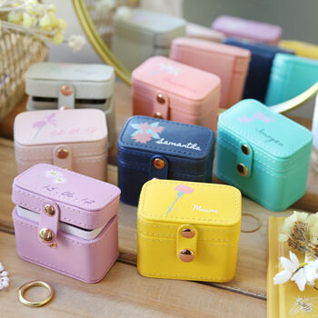 Personalised Colourful Birth Flower Mini Ring Box, 12 of 12
