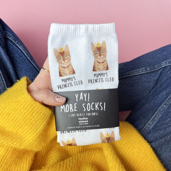Personalised Cat Mum Or Dad Socks, 2 of 12