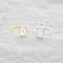 Mother Of Pearl Personalised Initial Oval Ring, thumbnail 6 of 12