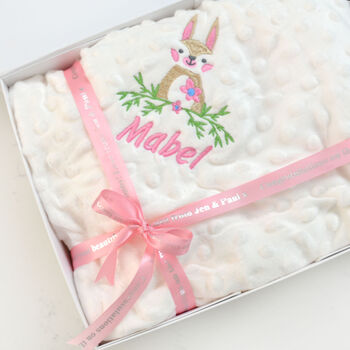 Personalised Embroidered Bunny Baby Blanket With Name, 7 of 10