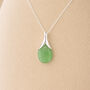 Personalised Sterling Silver Jade Teardrop Pendant Necklace, thumbnail 1 of 8