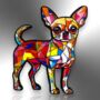 Geometric Rainbow Chihuahua Dog Enamel Pin, thumbnail 4 of 9