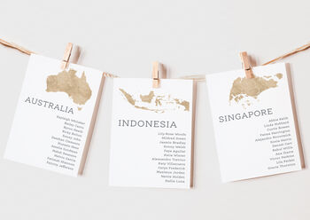 Travel Themed Wedding Seating Plan Cards, 3 of 8