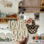 Wooden Playroom Love You Sign Language Sign Asl, Bsl Children’s Bedroom Playroom Decor Montessori Pretend Play Accessory, thumbnail 1 of 3