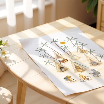 Boho Animal Surf Camp Children's Art Print, 2 of 3