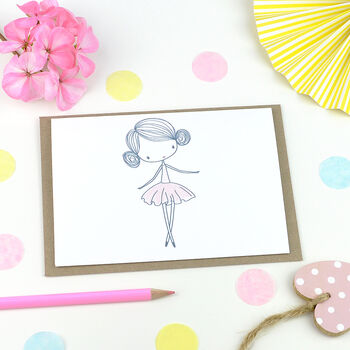 Personalised Girls Pink Dress Card, 2 of 2