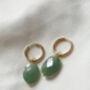 Aventurine Hoop Earrings, thumbnail 2 of 2