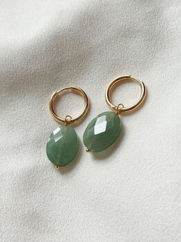 Aventurine Hoop Earrings, 2 of 2