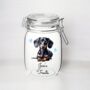 Personalised Dachshund Kilner Style Dog Treat Jar B, thumbnail 1 of 2