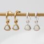 18ct Gold Plated Or Silver Opal Charm Hoop Earrings, thumbnail 1 of 9