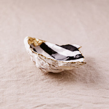Hand Painted Stripe Oyster Shell Trinket Dish, 5 of 5