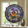 Pansy Personalised Stained Glass Effect Suncatcher, thumbnail 4 of 7