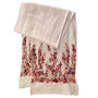 Hand Embroidered 100% Linen Scarf In Light Pink Meadow Floral, thumbnail 1 of 5