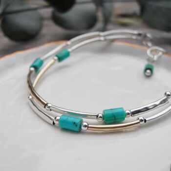 Turquoise Mixed Metals Bracelet, 4 of 5