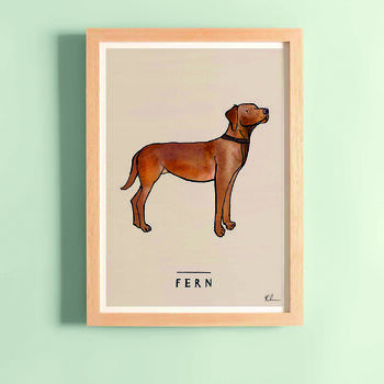 Fox Red Labrador Personalised Fine Art Print, 2 of 4