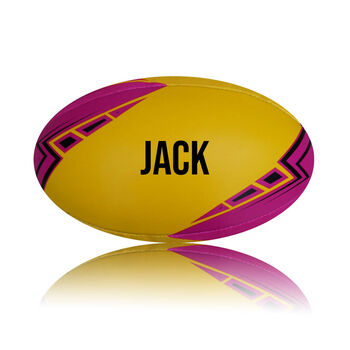 Personalised Rugby Ball Size Five With Optional Bag, 3 of 7