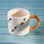 G Decor Handmade And Hand Painted Bee And Cherry Mug, thumbnail 3 of 5