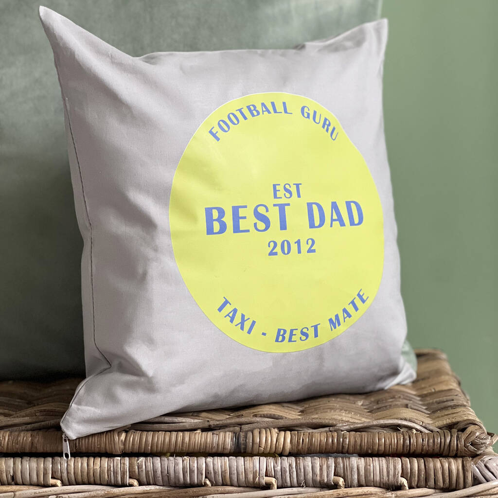 Best Dad Colourful Personalised Cushion