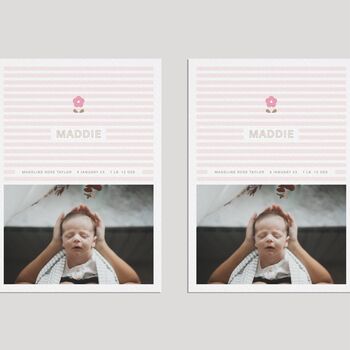 Blossom Birth Announcement Cards, 4 of 4