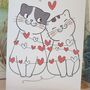 Cat Love Hearts Valentine's Day Card, thumbnail 5 of 7